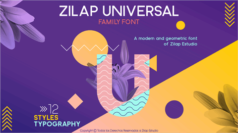 Zilap Universal font素材之家精选英文字体