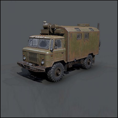 苏联军用卡车Gaz 66 with Kung 素材之家精选3D模型