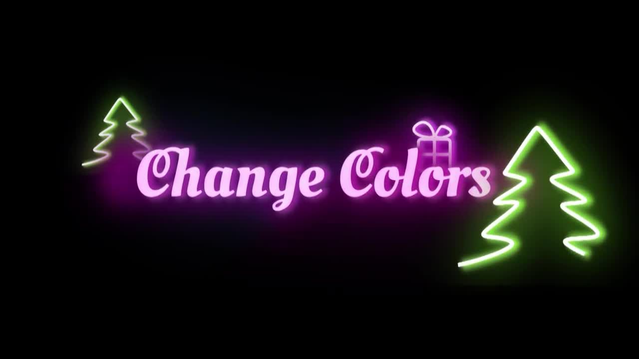 霓虹灯圣诞logo动画素材库推荐PR模板