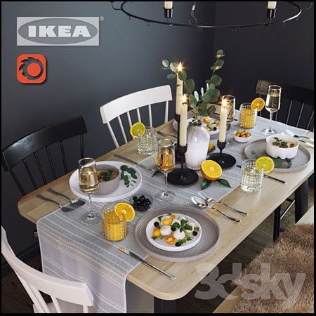 IKEA餐饮餐具美食素材之家精选3D模型