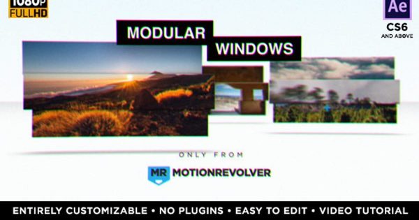 窗口动画特效企业产品服务演示素材库精选AE模板 Modular Windows Slideshow Presentation