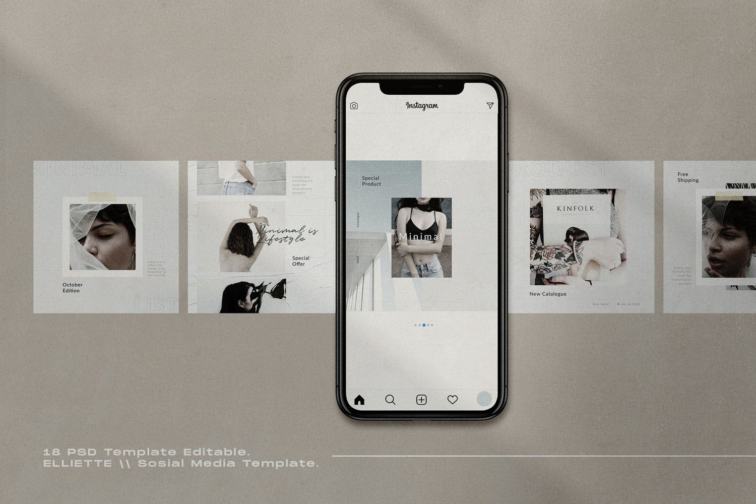 时尚产品品牌故事社交媒体设计素材 Elliette – Social Media Template + Stories插图(3)