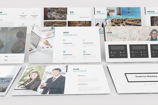 大学教育行业PPT幻灯片设计模板 University and Education Powerpoint Template插图(8)