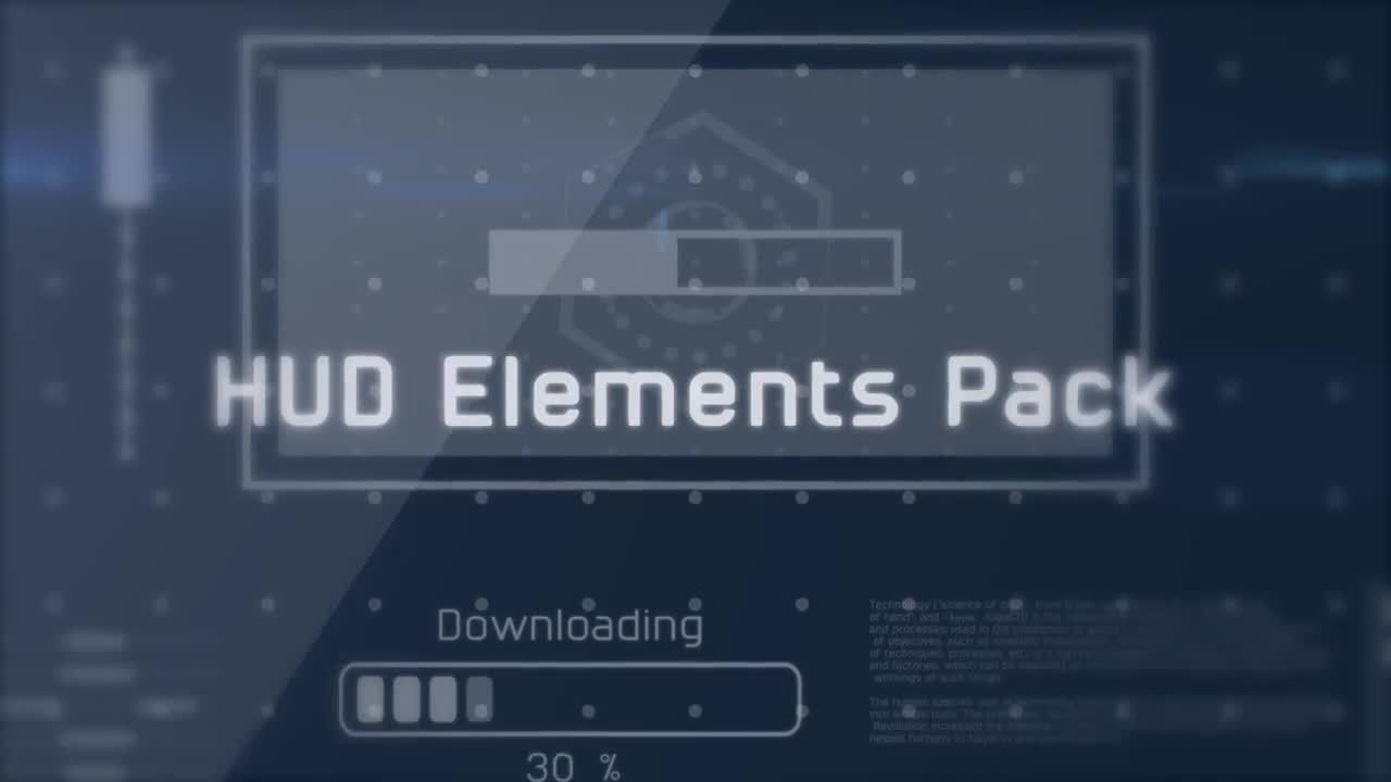 现代简洁创意的科幻HUD元素包素材库精选AE模板