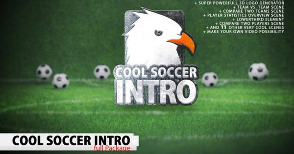 足球体育竞技直播节目片头素材库精选AE模板 Cool Soccer Intro