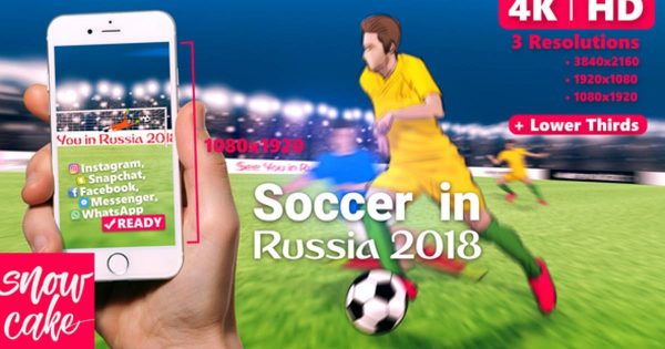 4K高分辨率足球赛事节目动画开场素材库精选AE模板 Soccer