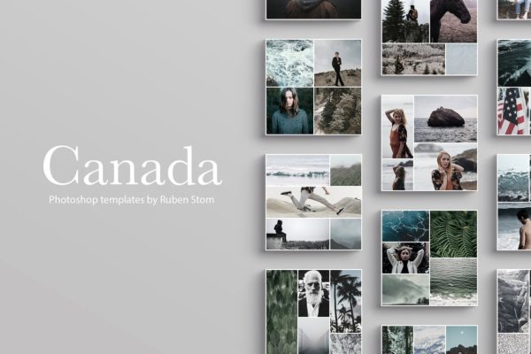 摄影主题多图排版贴图模板素材库精选 Canada Social Media Templates