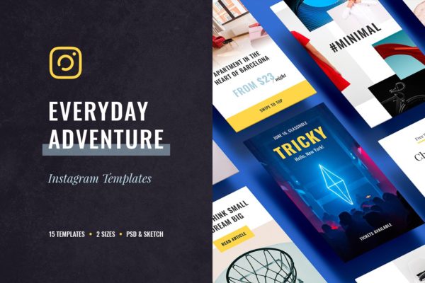 Instagram社交故事电商促销广告模板素材库精选 Everyday Instagram Templates