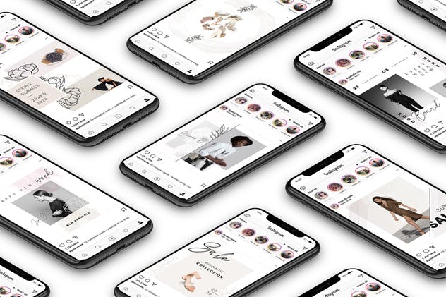 社交新媒体时尚潮流主题广告PSD动画模板素材库精选v1 ANIMATED Instagram Posts – Pure插图(2)