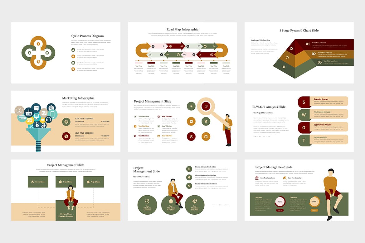 市场分析/市场调研报告PPT模板下载 Rozua : Vector Infographic Business Powerpoint插图(2)