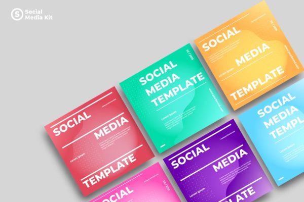 社交媒体正方形广告&amp;贴图创意设计模板素材库精选v17 SRTP – Social Media Kit.17