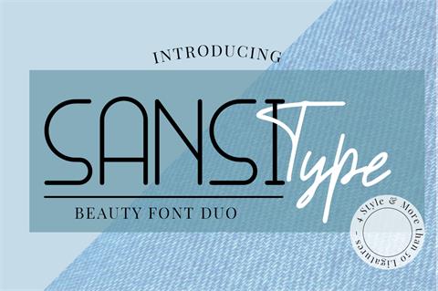 SANSI Outline font素材之家精选英文字体