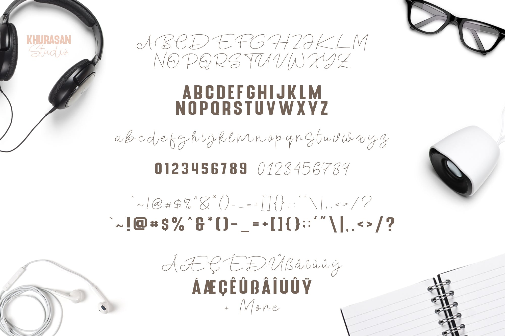 钢笔细线书法字体&粗体无衬线英文字体 Blue Fonte Font Duo插图(5)