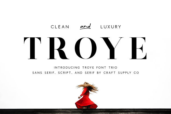 干净&amp;奢华的特洛伊字体三重奏 Troye Font Trio [jpg,otf,ttf]