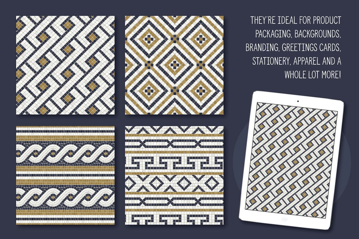 罗马镶嵌图案纹理 Roman Mosaic Repeat Patterns插图(8)