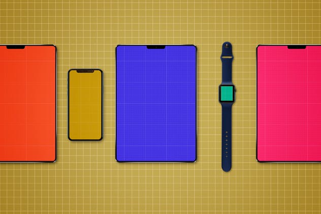 Apple移动设备样机套装 Apple Watch, iPhone X & iPad Mockup插图(11)