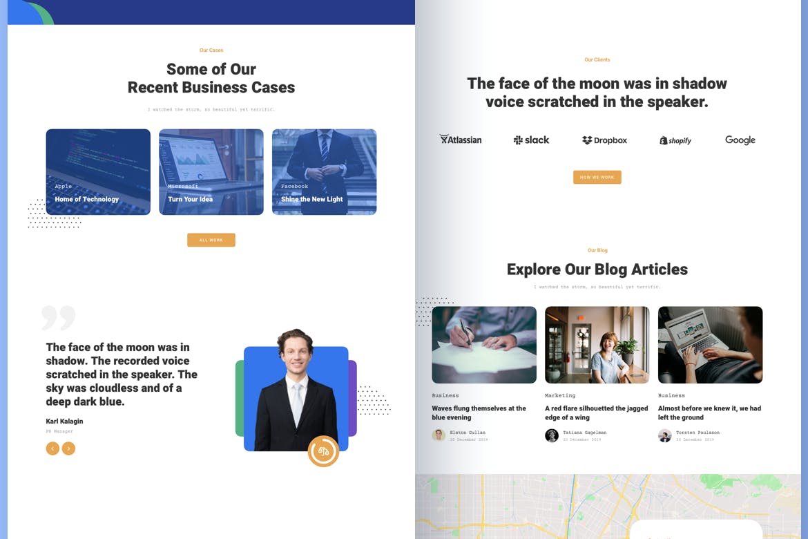 企业品牌官网响应式网页设计素材库精选模板 Corporate Business Responsive Template插图(3)