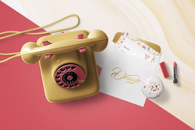 精装漂亮生日贺卡&信封样机 Greeting Card & Envelope Mockups插图(3)