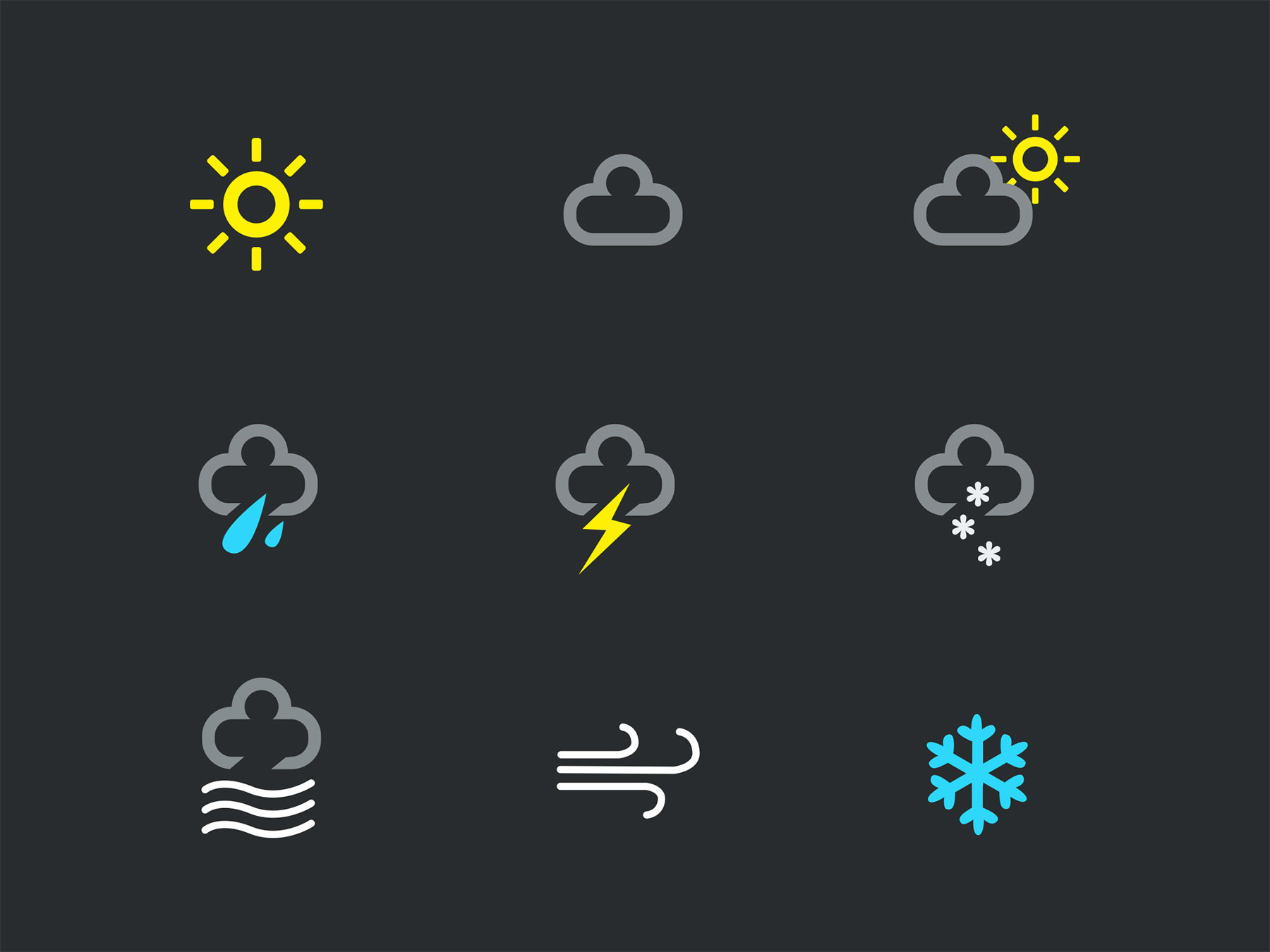 Weather Icons Dark
