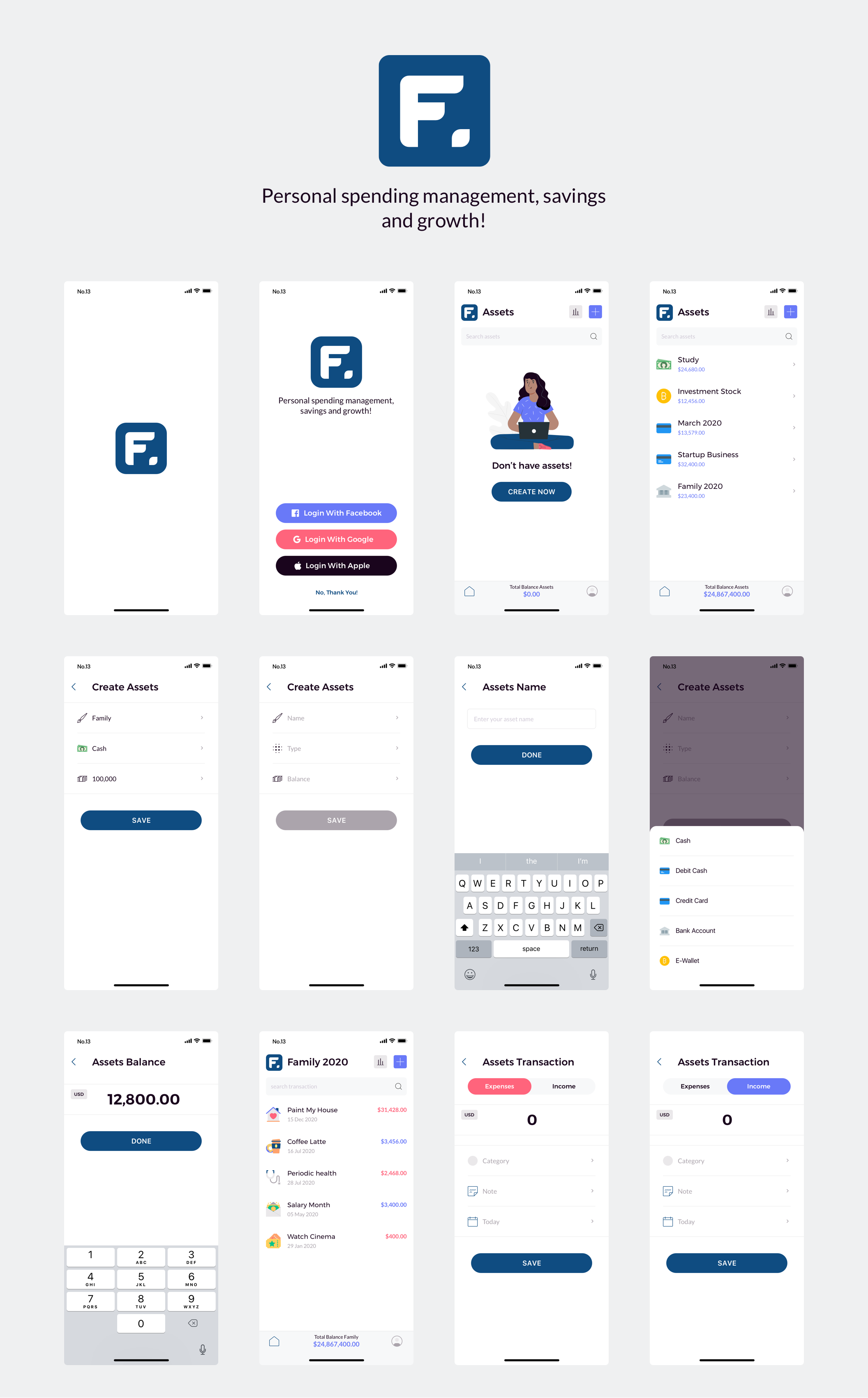 素材库下午茶：个人理财电子钱包APP应用UI套件插图