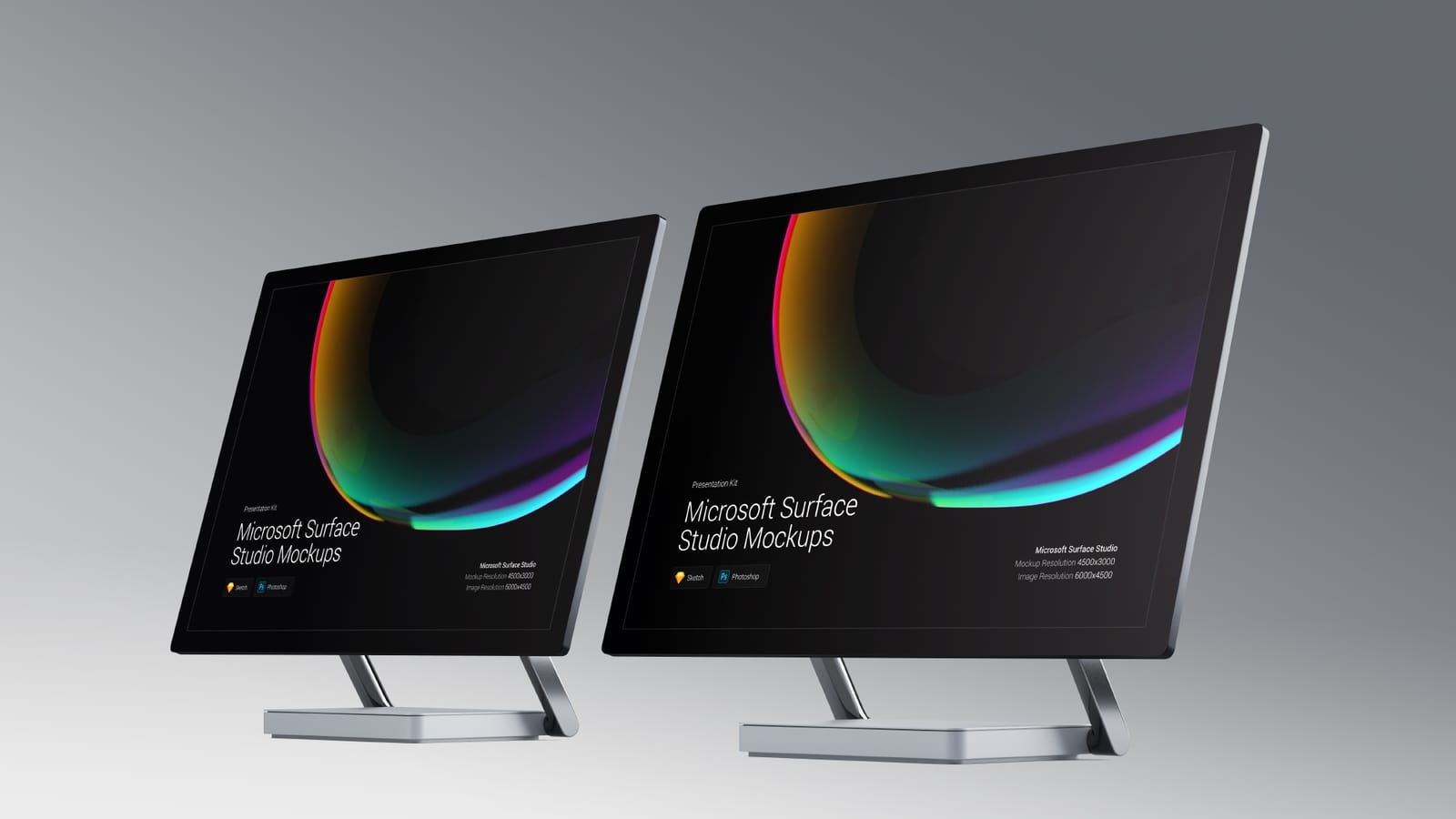 超级主流桌面&移动设备样机系列：微软一体机 Surface Studio 样机&场景 [兼容PS,Sketch;共3.83GB]插图(5)