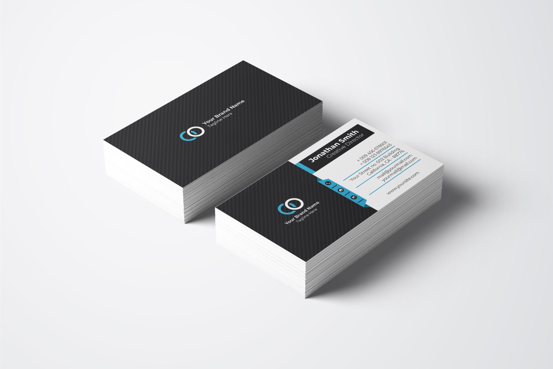 商务公司适用的企业素材库精选名片模板v48 Business Card Template.v48插图(1)