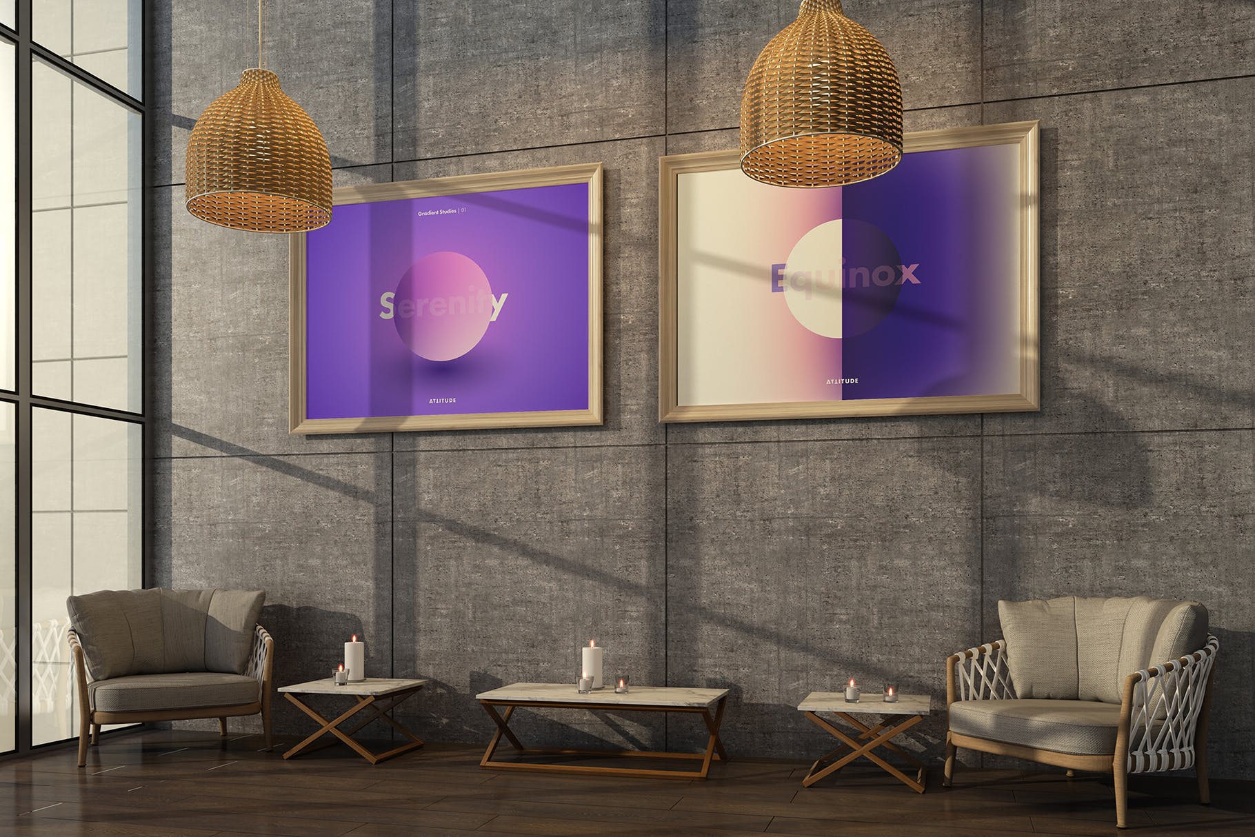 挂墙画框画廊展览样机模板素材3 Gallery Mockup 3插图(9)