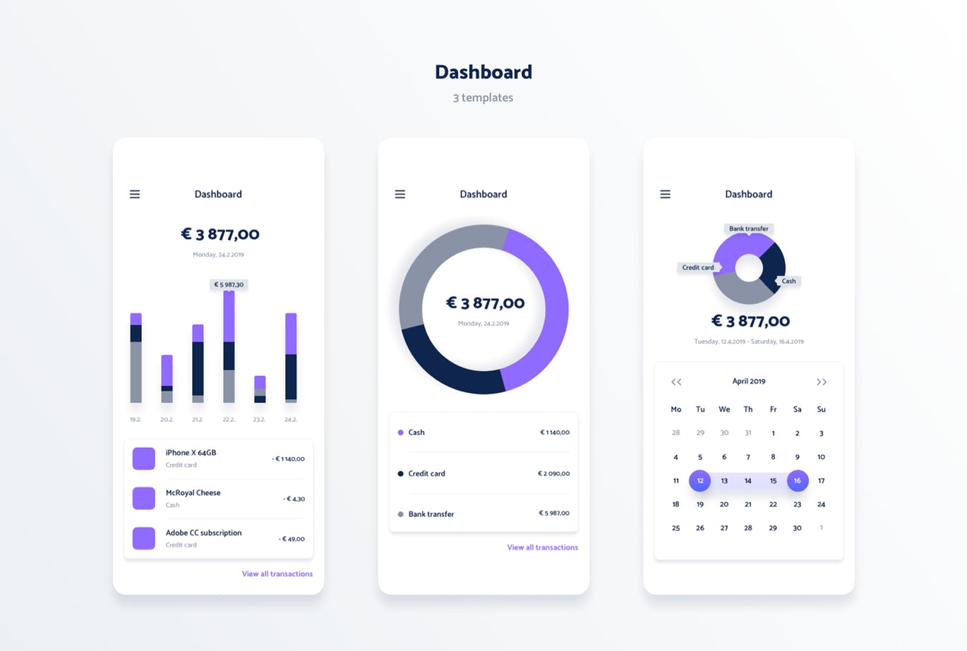 极简主义设计风格APP应用UI设计素材库精选套件v1 Spojeeto Mobile App UI Kit插图(3)