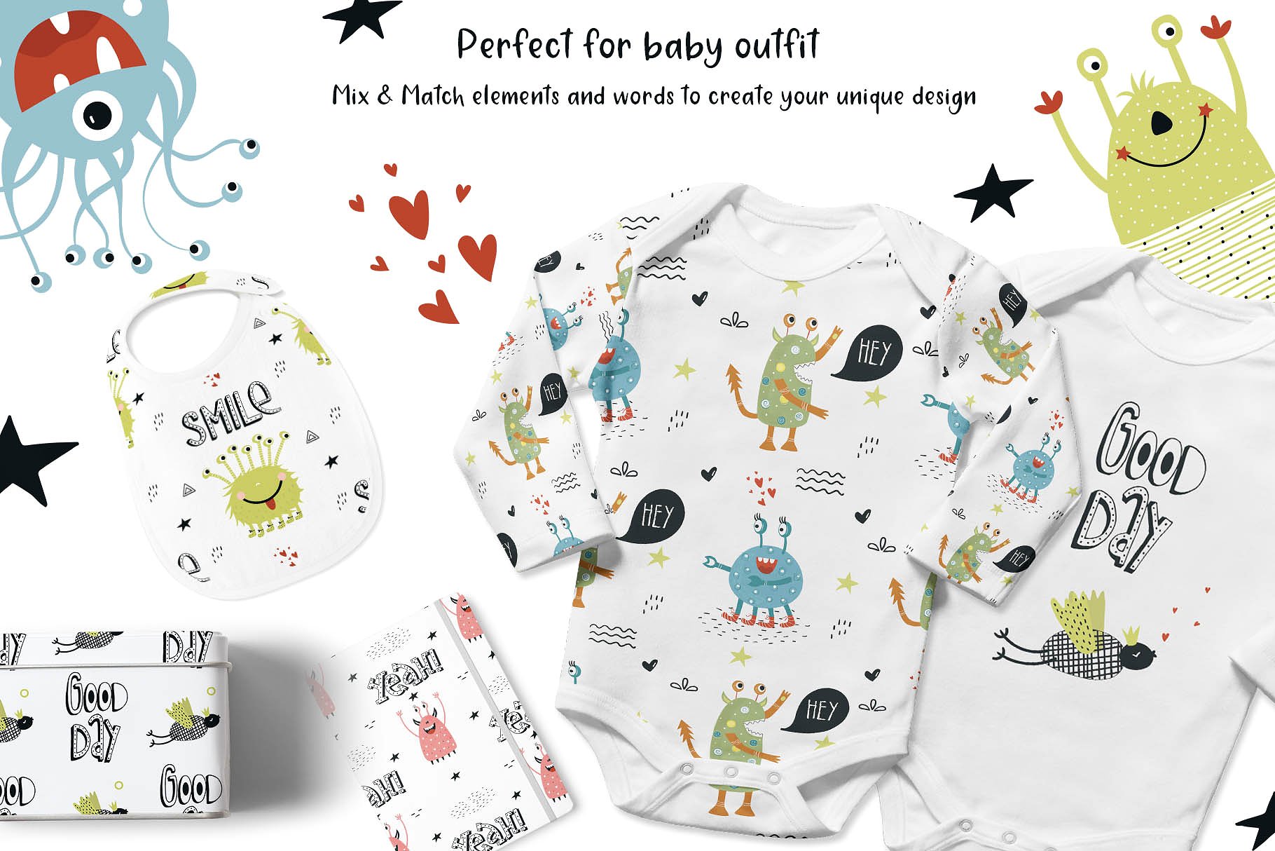 小朋友喜爱的可爱怪物矢量图形合集下载插图(9)