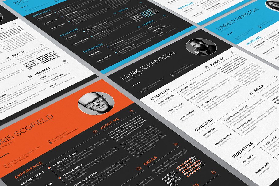 简洁明了的求职简历模板 Vol.1 Clean Resume Template Vol.1插图(4)