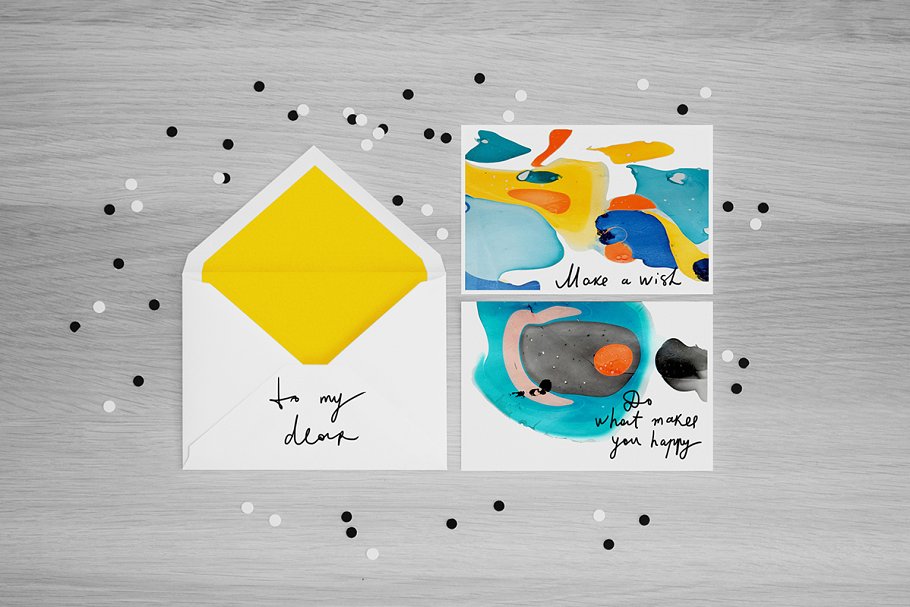 抽象水彩图案纹理+卡片模板 Artistic textures. Part 1插图(4)