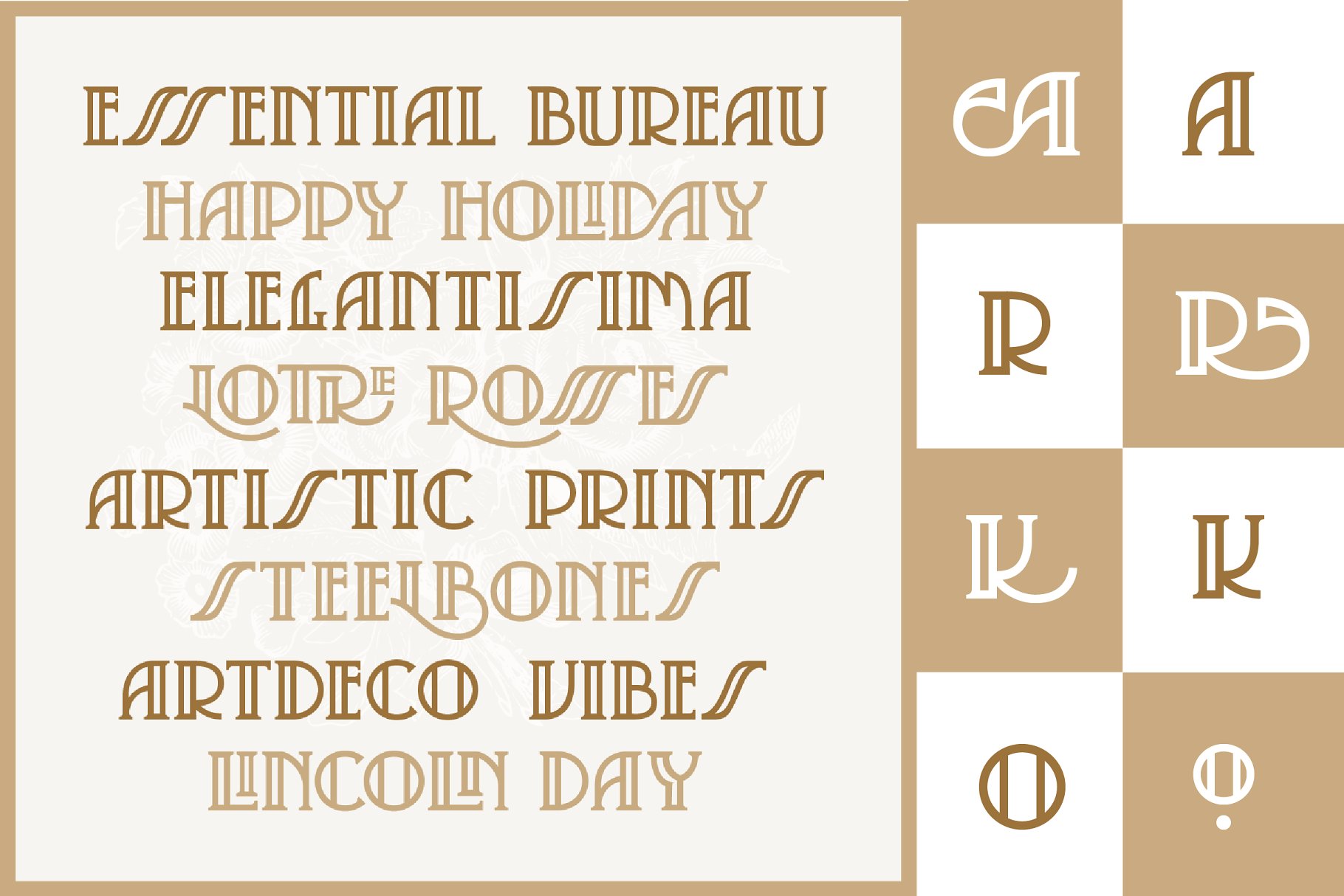 20世纪20年代装饰艺术英文字体&纹理 Serendior | Font & Seamless Patterns插图(3)