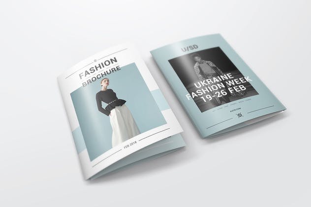 A4三折页时尚服装宣传册样机 A4 Trifold Brochure Mockups插图(1)