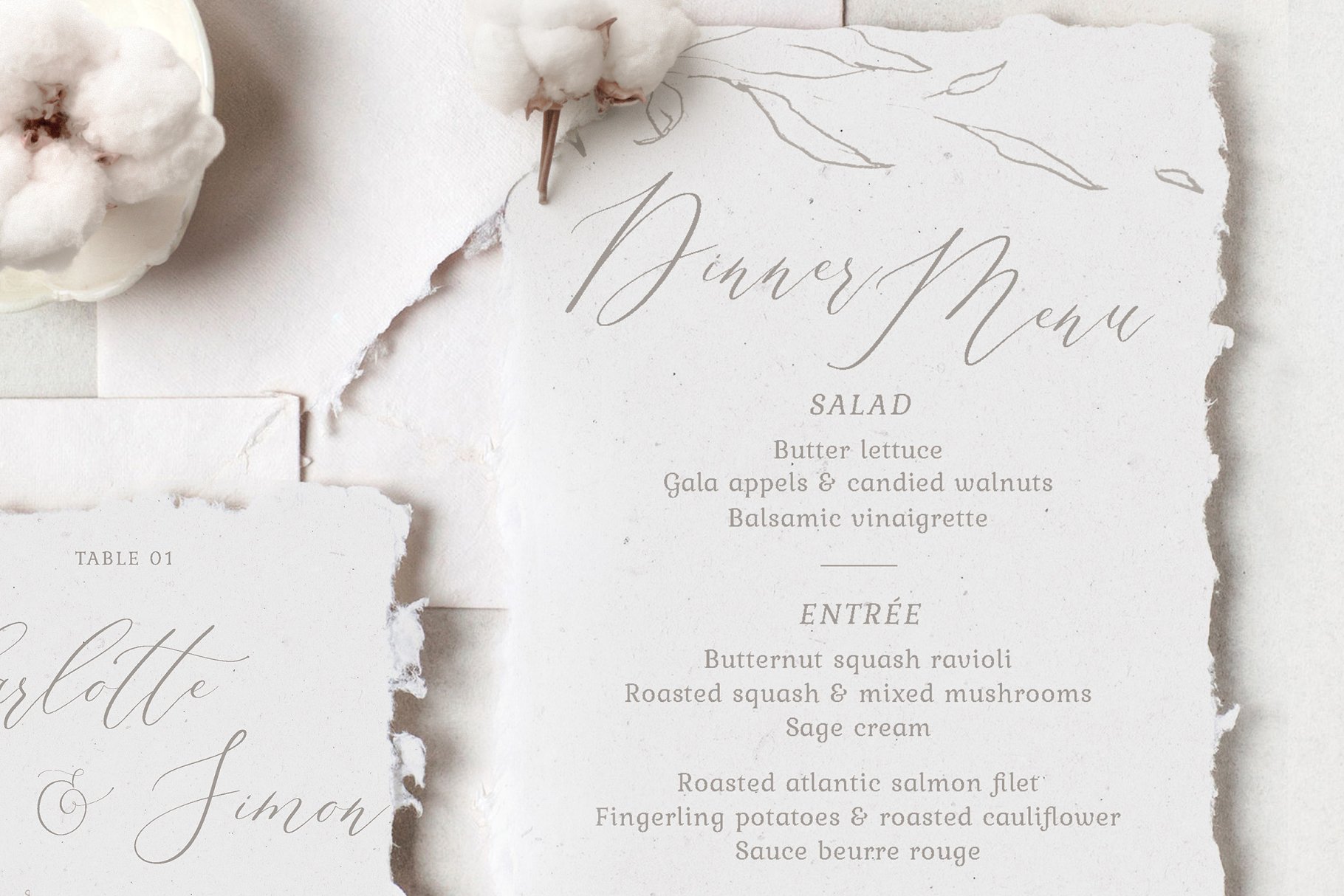 高雅花卉图案婚礼邀请函设计模板 Elegant Floral Wedding Suite插图(2)