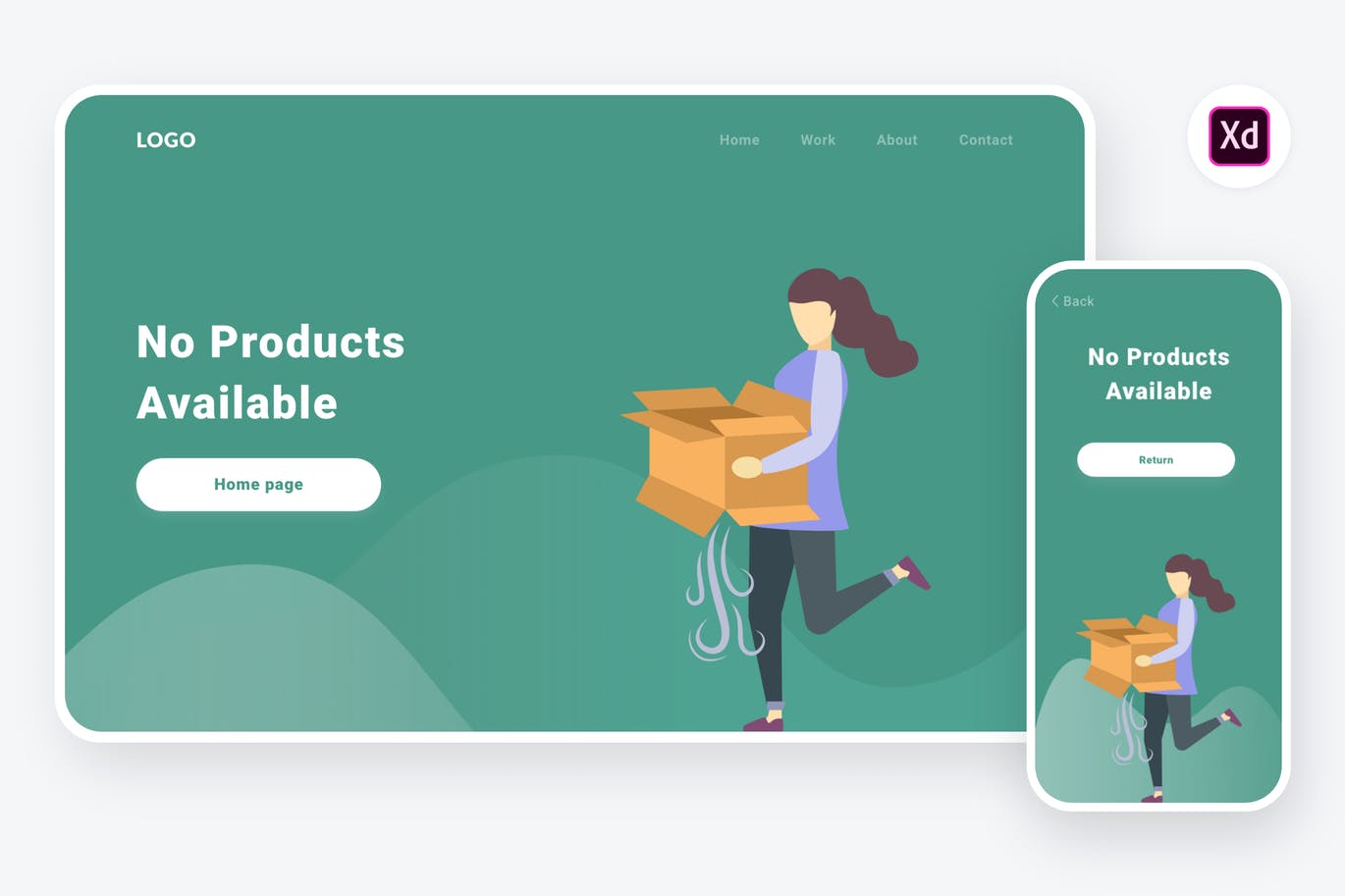 产品售罄状态APP&Web矢量插画素材[XD&SVG] Empty state 4 illustration (Adobe XD & SVG)插图