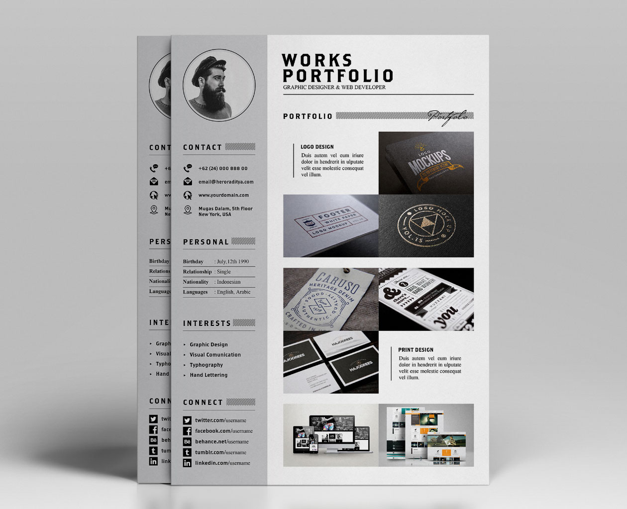 设计师简历及作品展示模板 Resume & Portfolio Template – YA插图(2)