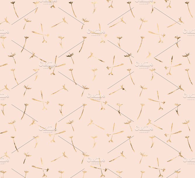 蒲公英玫瑰金箔花纹 Dandelion Rose Gold Foil Patterns插图(3)