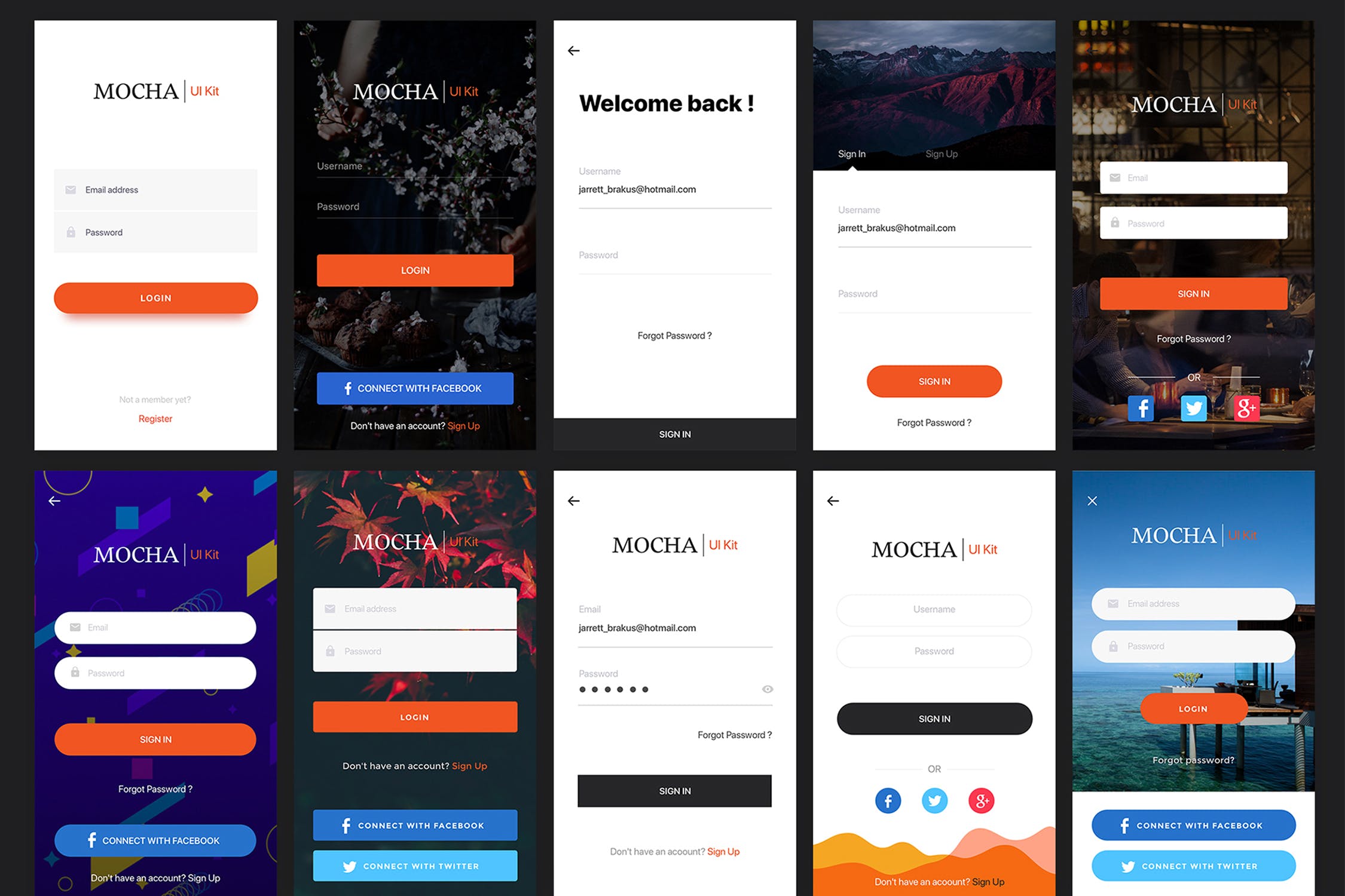 多用途APP应用UI设计套件SKETCH模板 Mocha Mobile UI Kit for SKETCH插图(4)