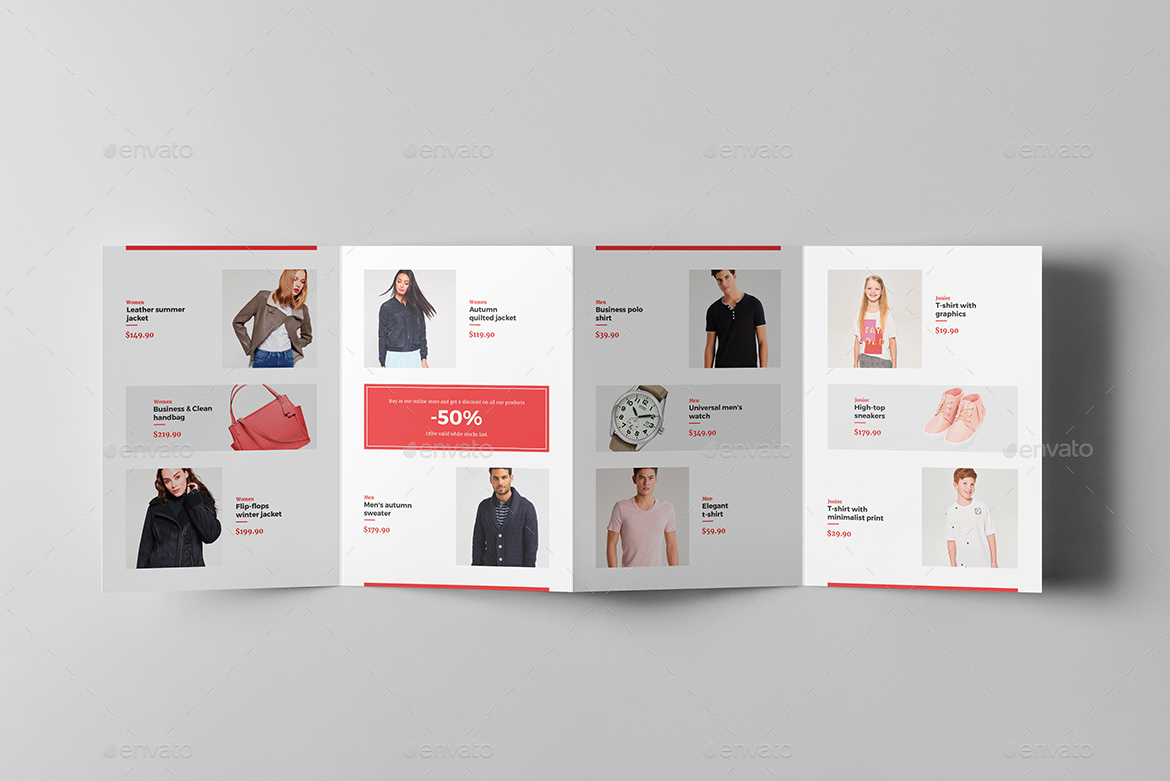 时尚Look Book 4折页A5小册子插图(6)