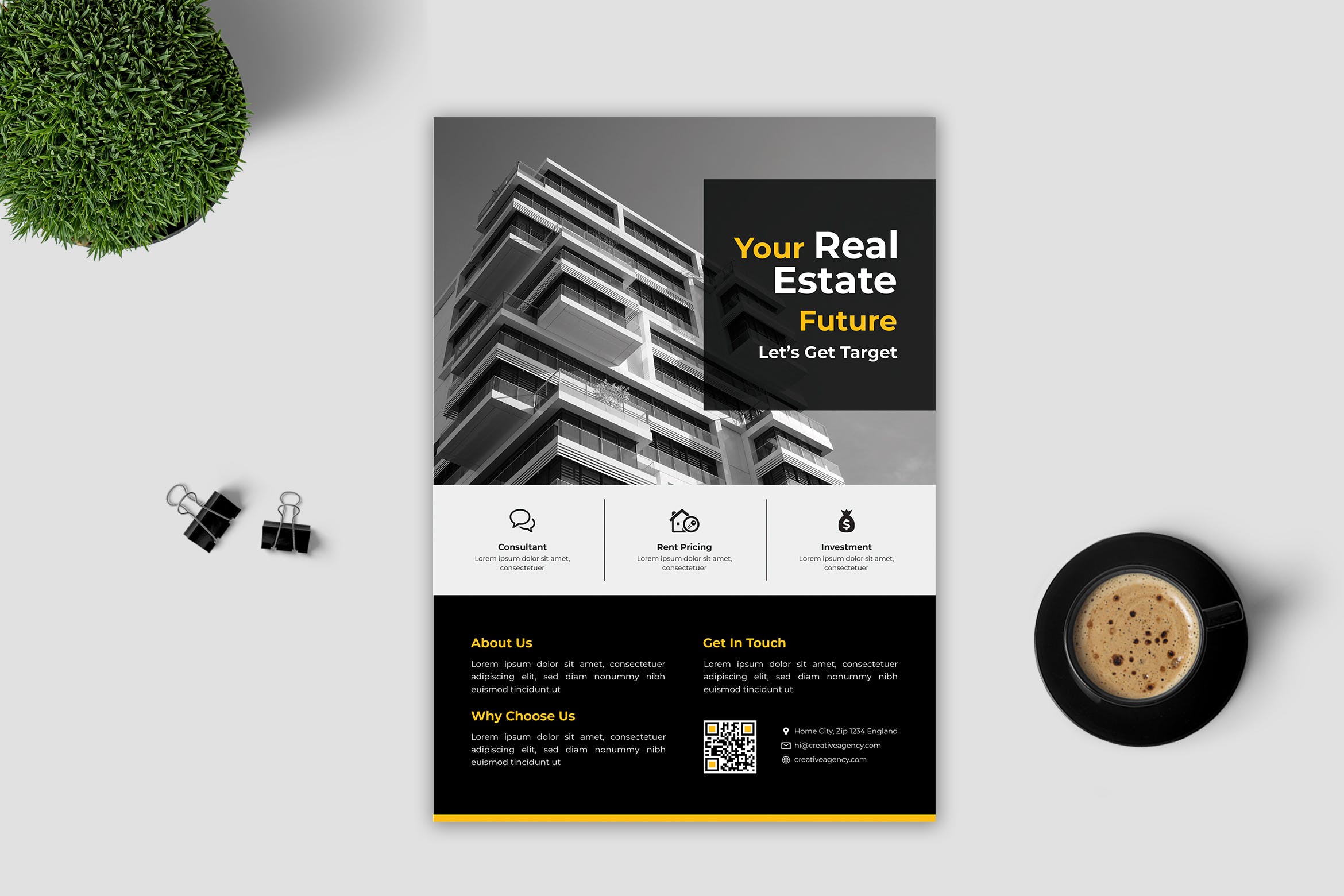 高端住宅房地产经销商/中介传单设计模板v5 Real Estate Flyer Vol. 5插图
