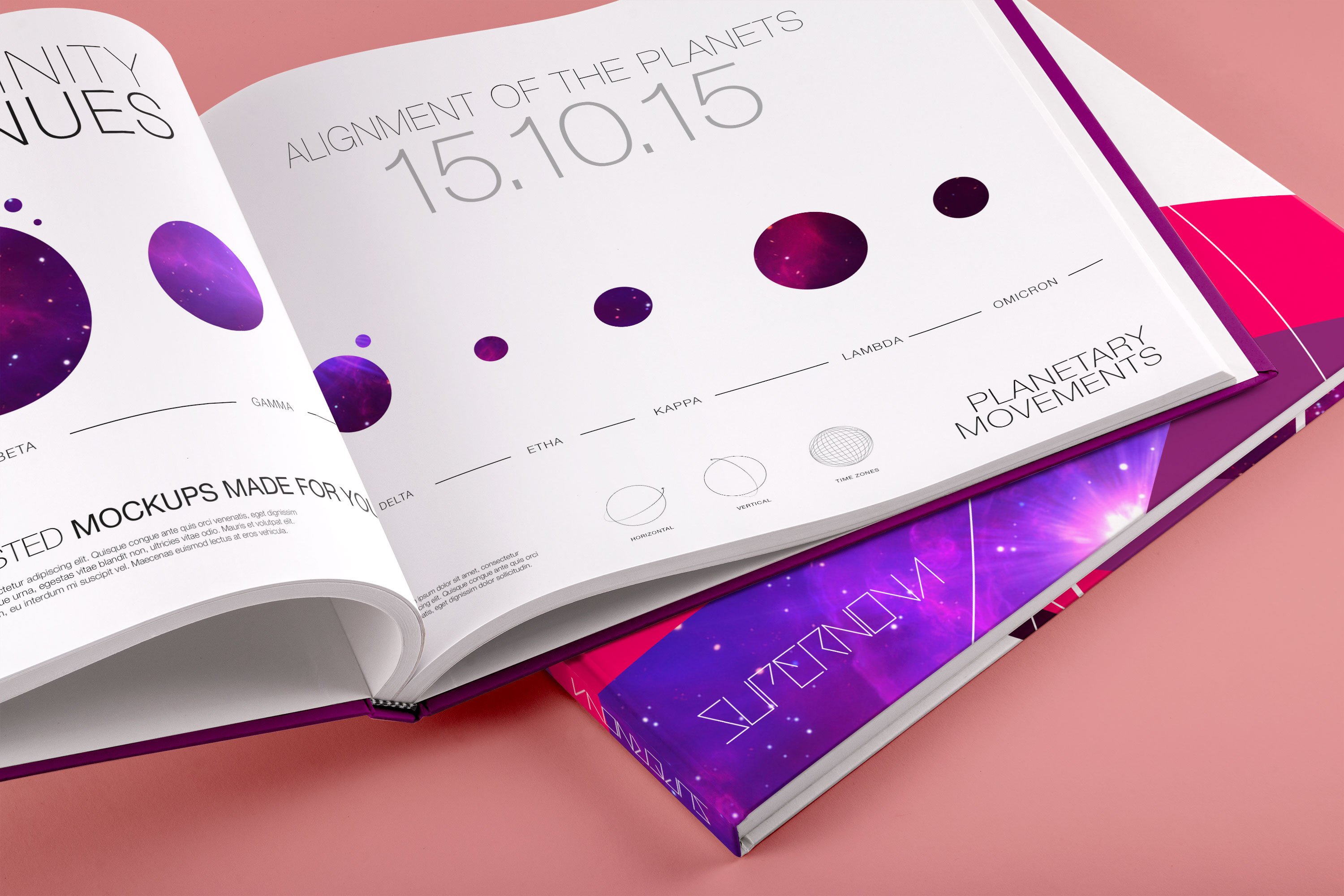 精装企业画册/产品目录内页版式设计PSD样机03 Hardcover Large Landscape Book PSD Mockup 03插图(2)