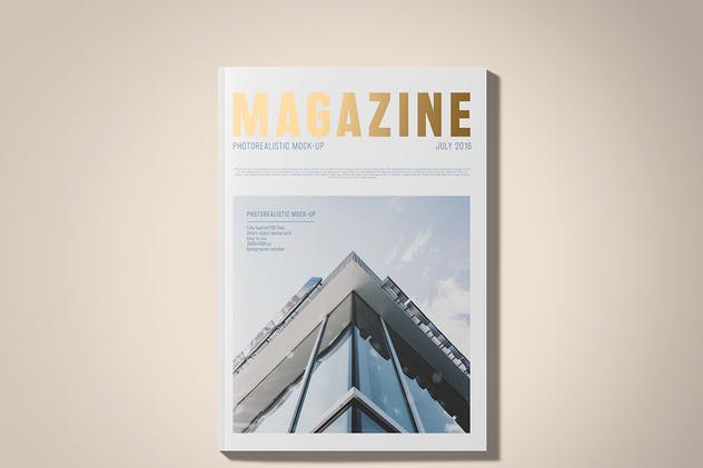 A5规格箔烫印杂志样机 A5 Foil Stamping Magazine Mock-Up插图(1)