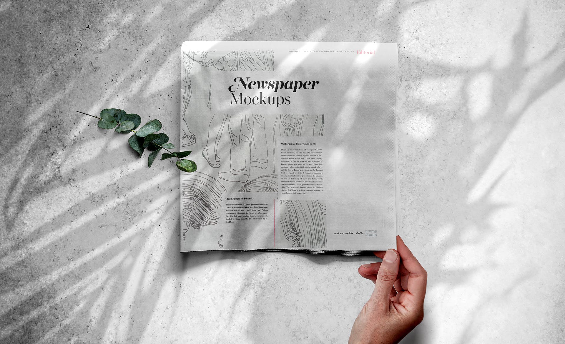 报纸版式设计排版效果图展示样机模板 Newspaper Mockup Templates插图(5)