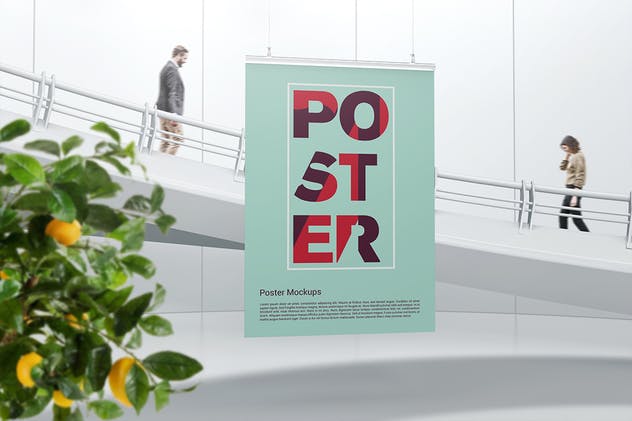 3D展厅橱窗广告海报样机 Poster Mockups插图(5)