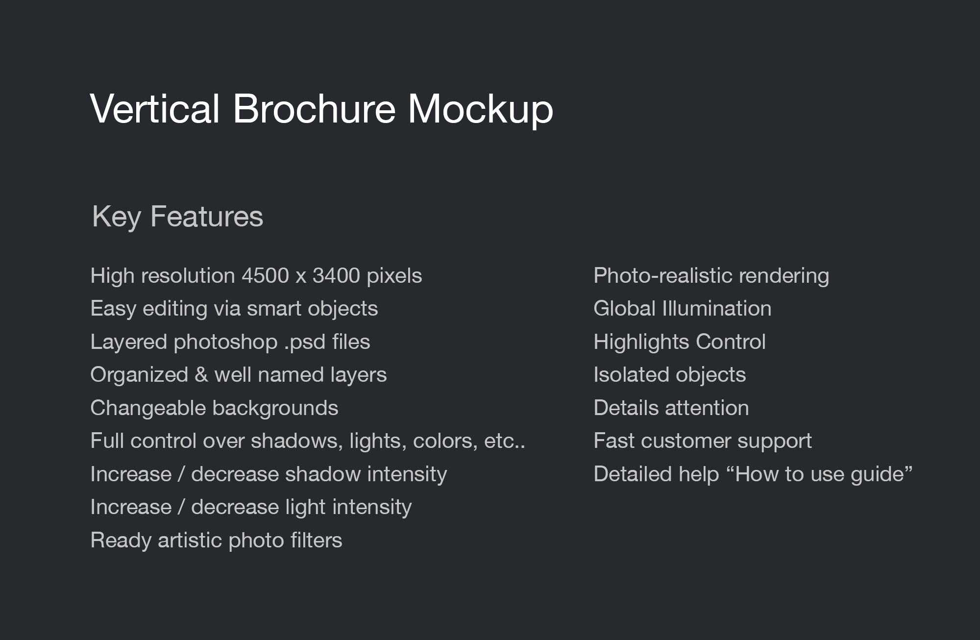 垂直宣传册设计印刷效果PSD样机模板 Vertical Brochure Mockup插图(1)