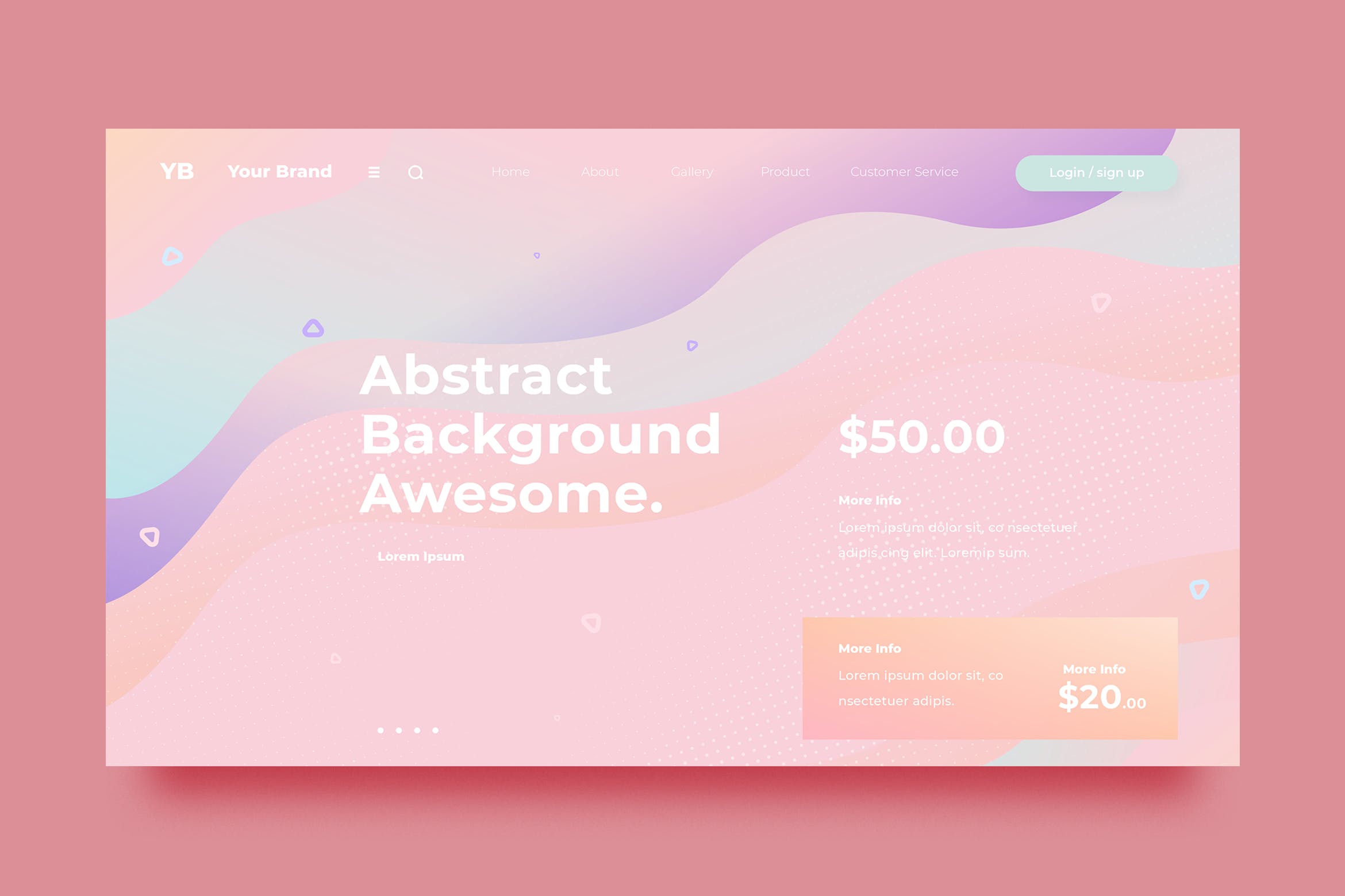 抽象梯度流体插画网站着陆页设计模板 SRTP – Abstract Background.38插图