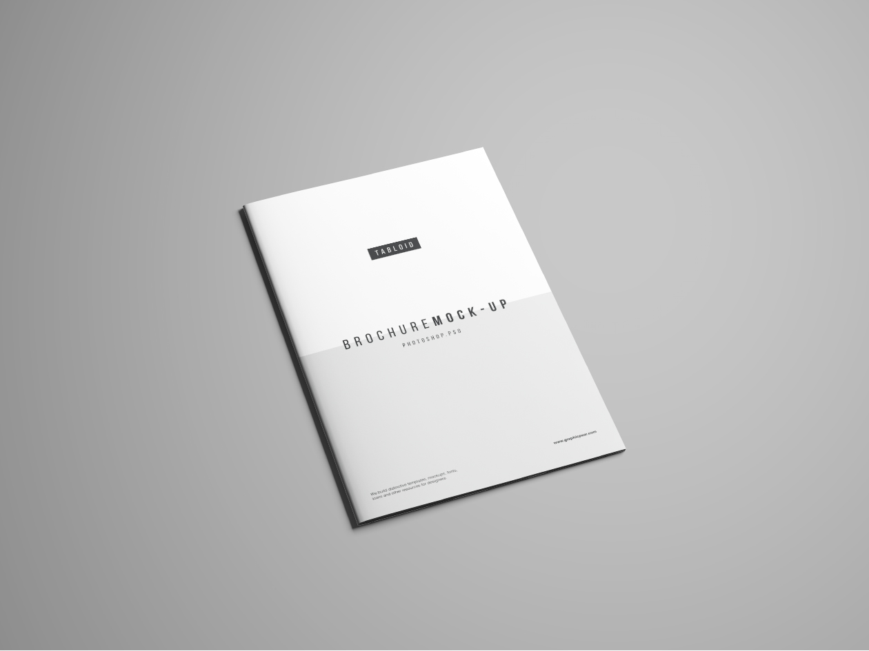 产品手册/宣传册设计效果图样机模板 Tabloid Brochure Mockup – Photoshop插图(1)