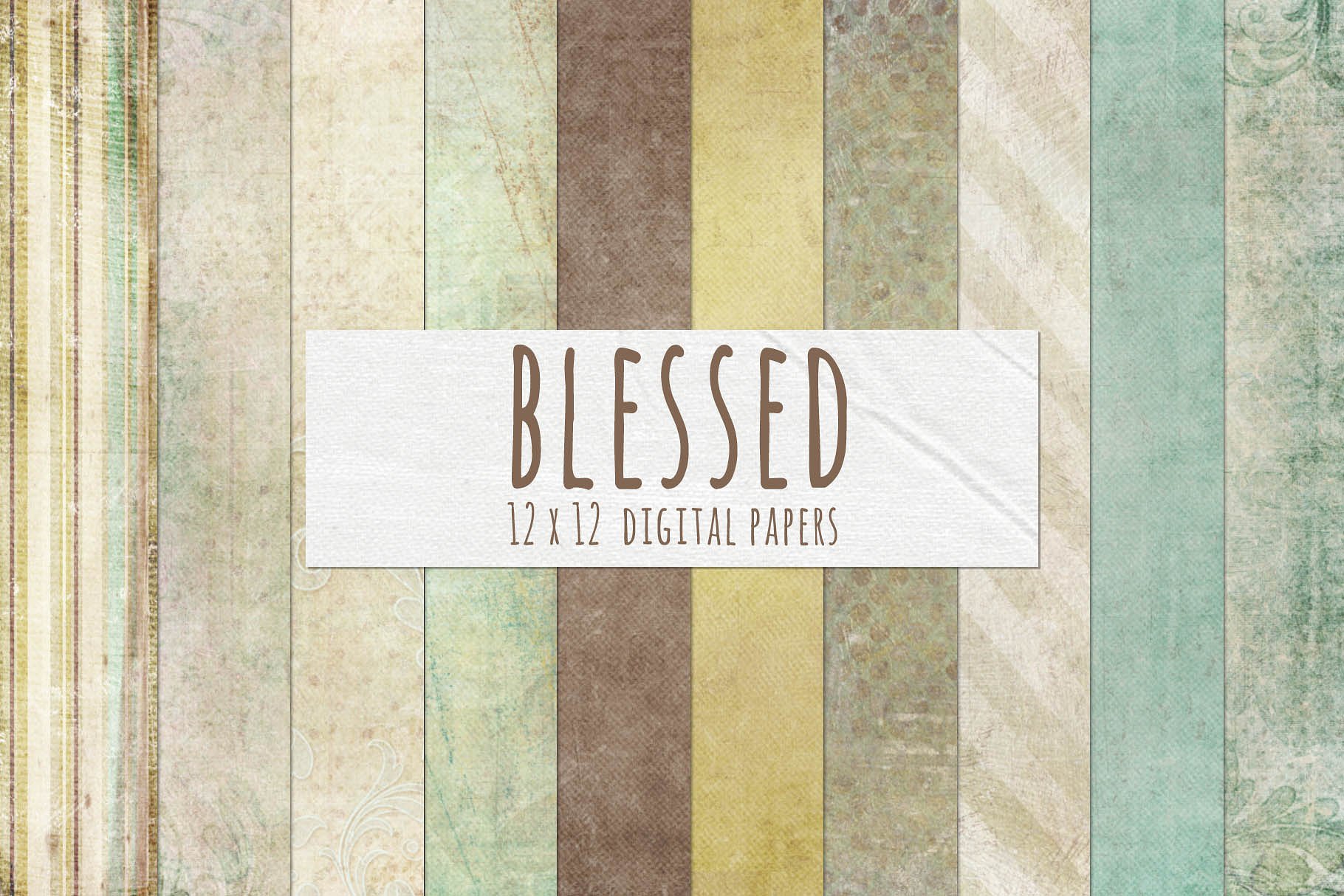 节日祝福主题礼品包装适用纸张纹理 Blessed Digital Paper – Elegant插图