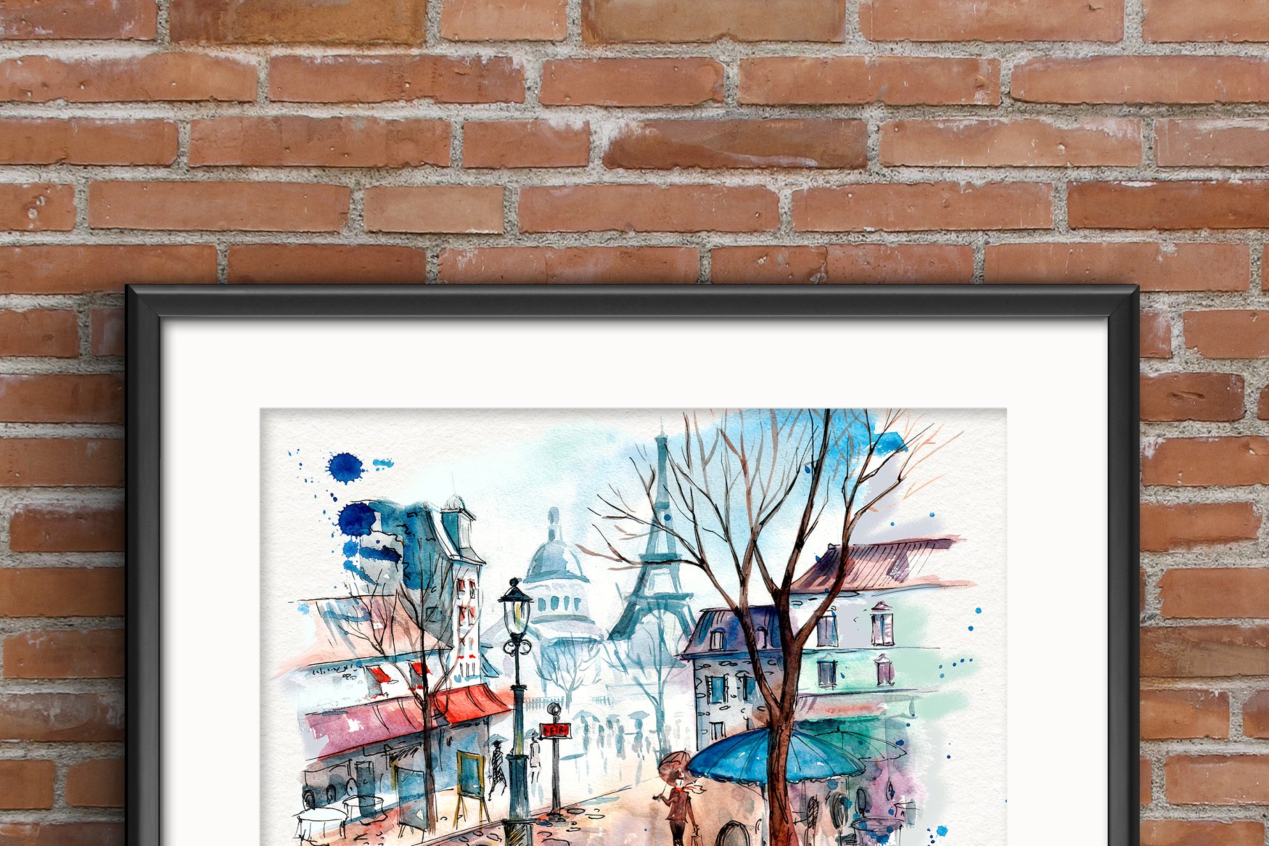 复古小车&城市街道手绘水彩插画 Retro cars & city streets插图(2)