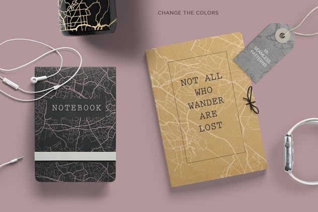 10款城市地图图形设计素材 Map Patterns插图(3)